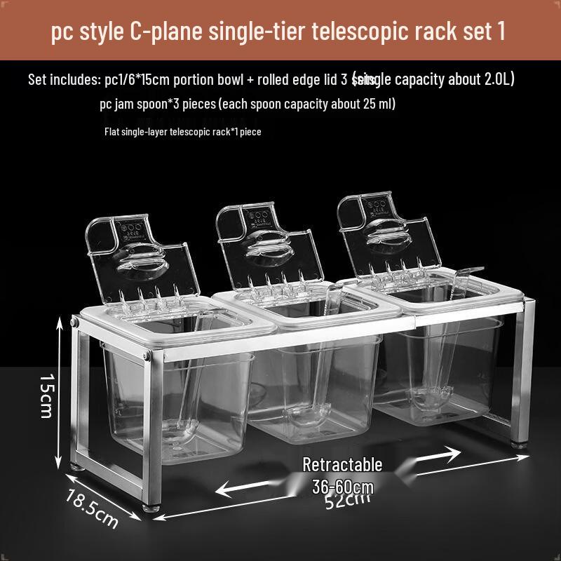 3-Compartment Transparent Acrylic Food Pan Set with PC Flip Lid