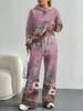 Bohemian Style European And American Autumn And Winter Casual Long-Sleeved Suit Women'S Hooded Sweater Trousers Suit