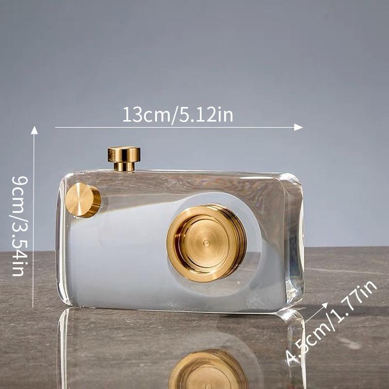 Crystal Ornament Modern Minimalist Sculptures Crystal Camera Model Ornaments Living Room Decoration Furniture Accessories