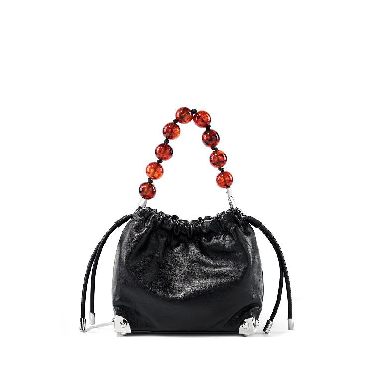 

Top Layer Cowhide Women s Bag New Chinese Style Beaded Bag Handheld Flower Pleated Lucky Bag New Genuine Leather Women s Trendy Handbag