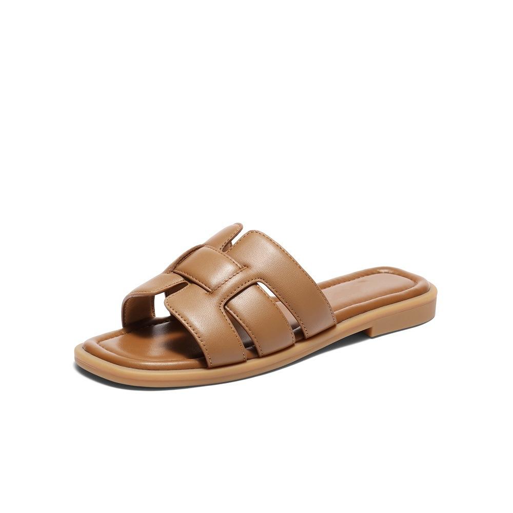 Všimněte si druhých vlasů! Přímořské plážové jednoslovné pantofle dámské 25 Xia Xin měkké ležérní všestranné studentské římské sandály