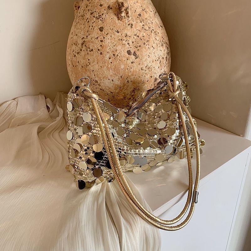 Luxurious Sequined Small Bag For Women In Black Gold And Silver Designs For Stylish Crossbody Or Shoulder Wear