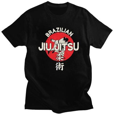 Custom Classic Brazilian Jiu Jitsu Tshirt for Men Short Sleeve T Shirt Cool BJJ Mixed Martial Arts Tshirt 100 Cotton Tee Gift