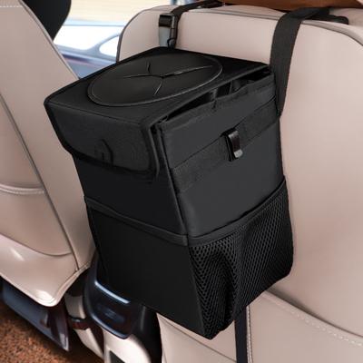 Waterproof Car Trash Can Bin Auto Car Accessories Organizer Garbage Dump For Trash Can Cars Storage Pockets Closeable