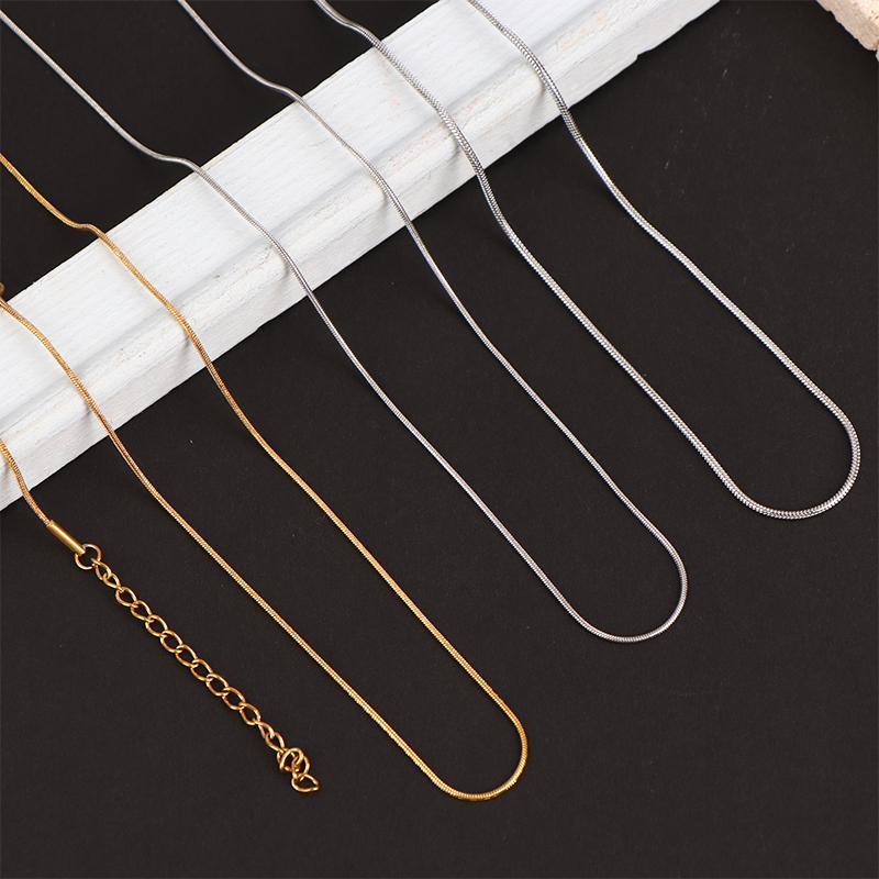 Gold Color Chains Stainless Steel Snake Chains Necklace Twist Rope Jewelry Women Long Chains Accessories