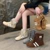 Internet celebrities with heightening women's boots popular flat-bottomed casual versatile niche sports small lace-up Martin boots women