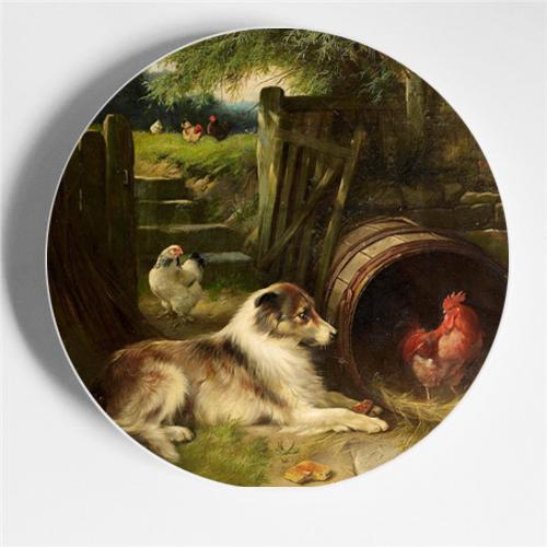 Walter Hunt Fratelli Pittura Arte Piatto Edgar Hunt Animale Cane Gatto Pecora Cavallo Piatto Decorativo Piatto da Appendere Arte Sfondo