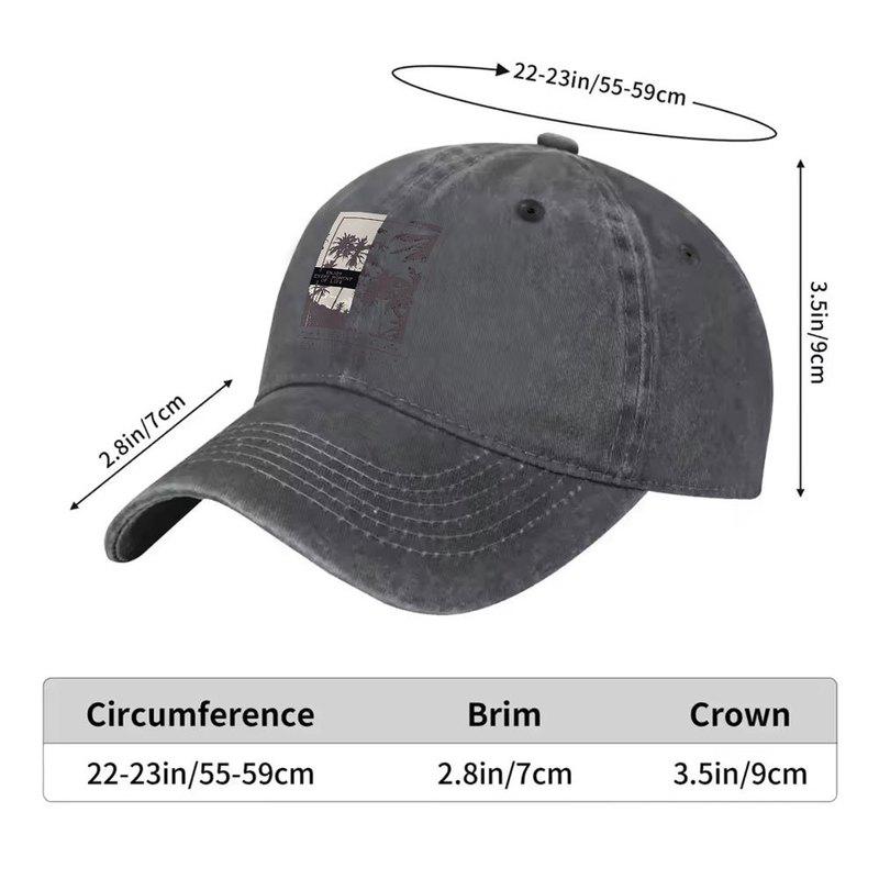 California Palm Tree Print Washed Baseball Cap Unisex Duckbill Golf Casual Outdoor Hat