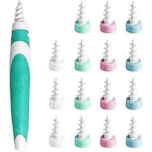 Earwax Remover Tool, Soft Silicone Ear Cleaner with 16 Replacement Heads, Safe & Easy Ear Wax Removal for Adults & Kids