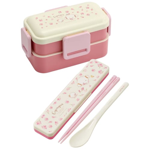 Skater Bento Box, 2-Tier, 600ml, for Women, Made In Japan, with a Soft Dome-Shaped Lid, Dishwasher and Microwave Safe, Sanrio Kogyumin Flower Wreath D