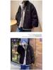 Men's Trendy Reversible Lambswool Cotton Jacket: Winter Velvet Thickened, Loose Fit, Hong Kong Style, Casual Outerwear.