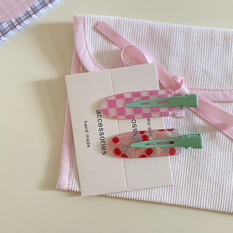 2/3/4 יחידות פשוט סאקורה ורוד קליפ שיער ללא תפרים סדין אצטט לנשים ללא כיפוף פוני קליפ סיכות ראש סיכות שיער כלי לעיצוב שיער