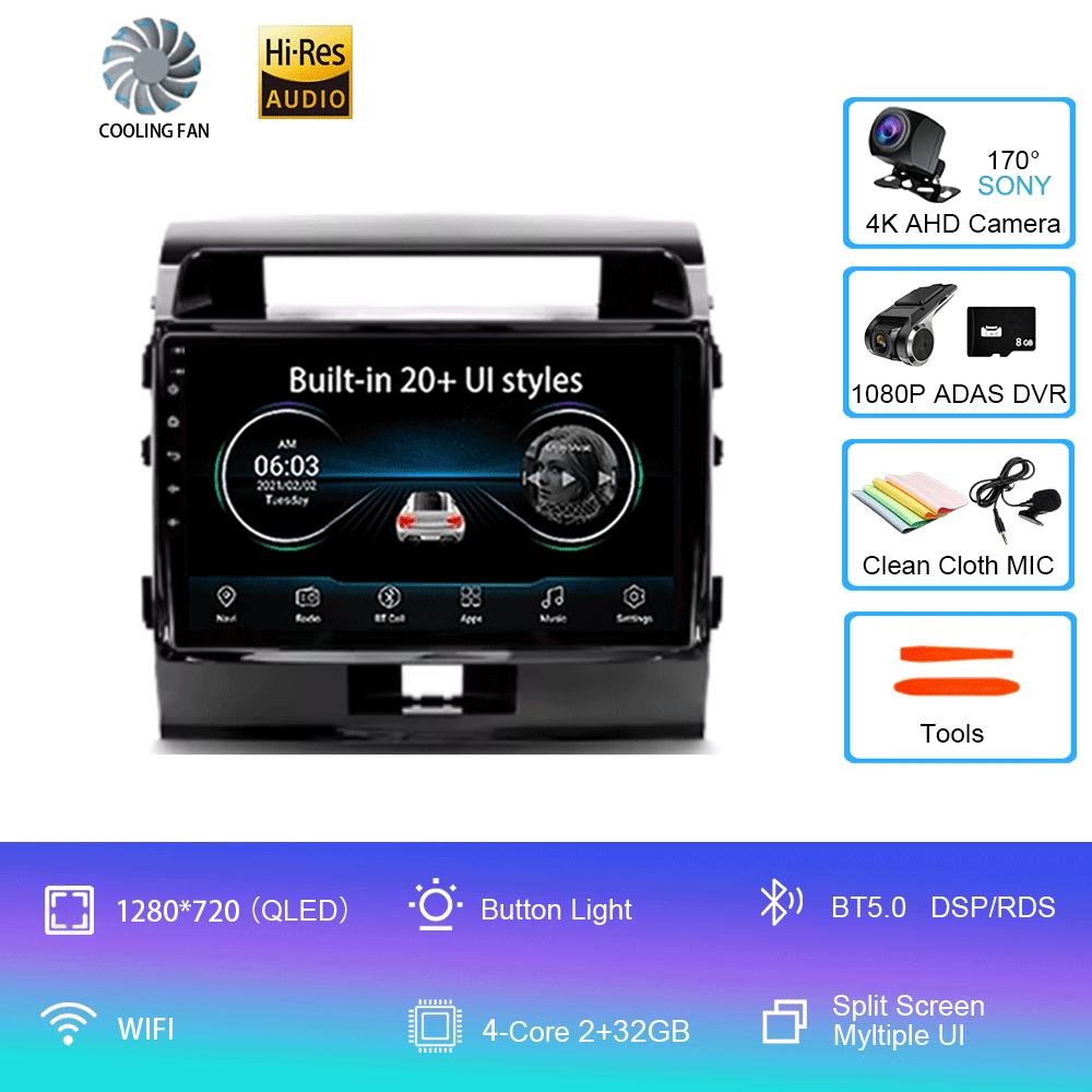 10.1 Inch Android For Toyota Land Cruiser 200 2007 - 2015   Car Radio Multimedia Player Navigation GPS Wireless Carplay DSP Wifi
