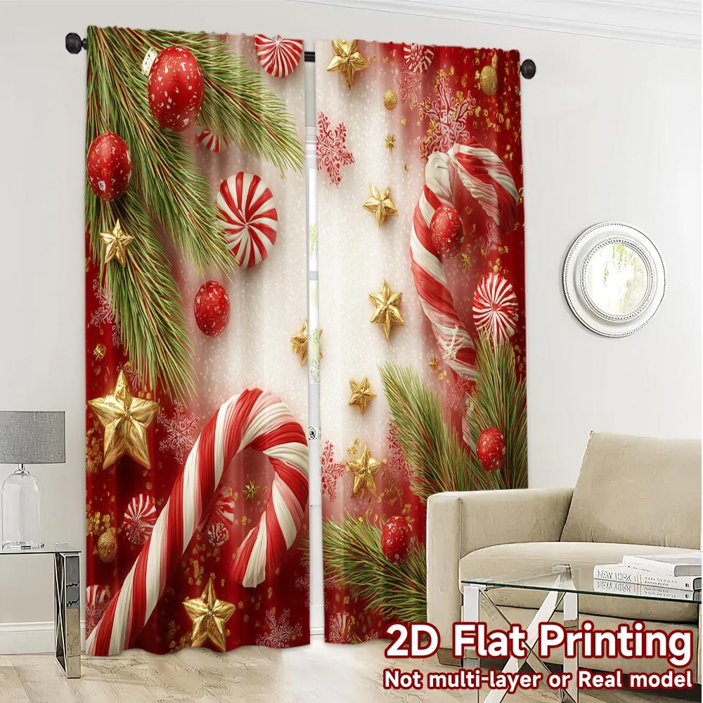 2D-Flachdruck JIT 2-teilige Vorhänge (Ohne Stange) Festliche Pfefferminz Kreative Beliebte Vorhänge Garnvorhänge Dekorationen Innen