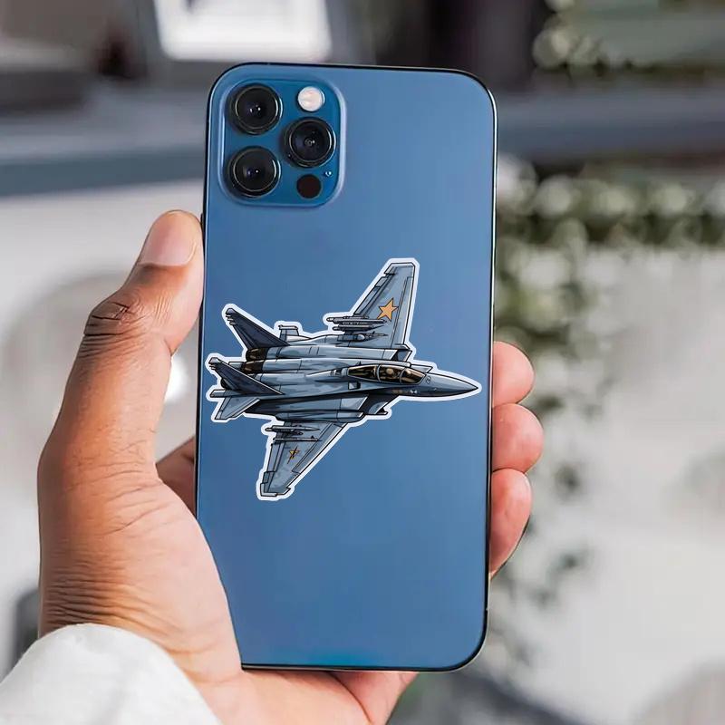 Realistic Fighter Jet Model Stickers Durable for Laptop, Car, Luggage, Skateboard & More - Perfect for Teens, Adults, Creative Decor & Gifting