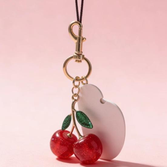 Брелок Підвіска Смола Вишневий Дизайн Ланцюжок для ключів із гілками зі золотої сплаву Надійна застібка-омар Гачок проти втрати Аксесуари для сумок Ключів Телефону