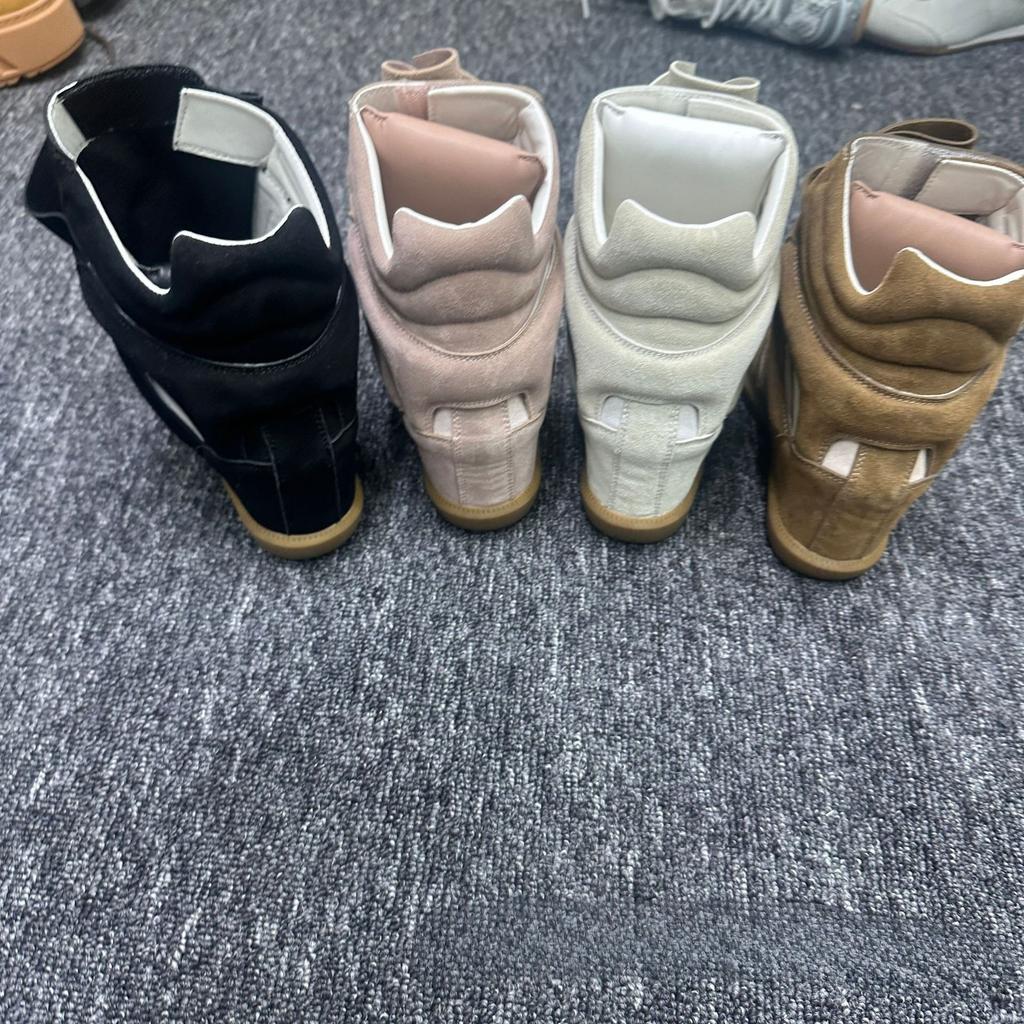 Nuove Scarpe da Donna con Zeppa Nascosta, Bicolore, Fondo Piatto, Casual, con Velcro, Sneakers da Donna