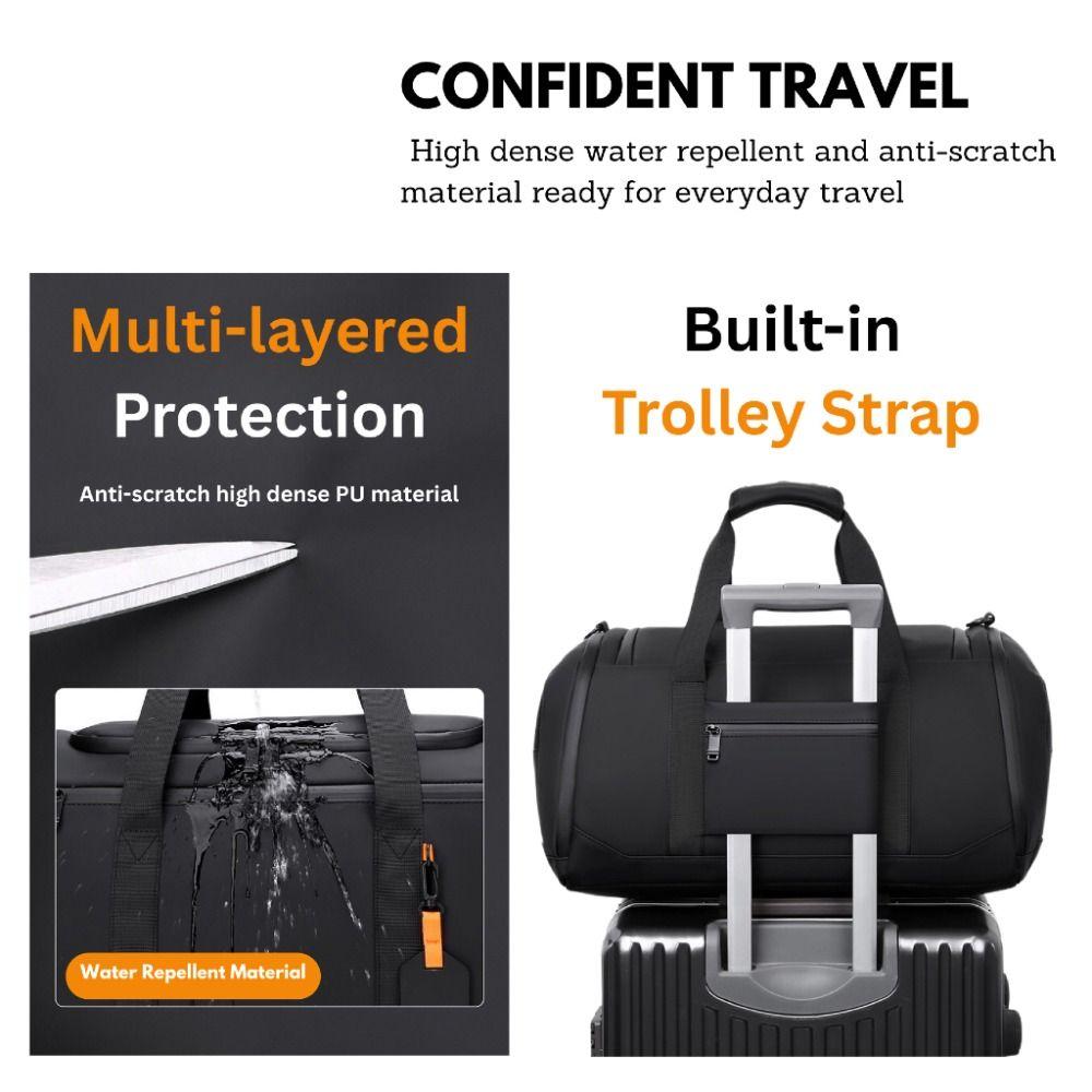 Multiple Compartments Sports Gym Bag Large Capacity Crossbody Handbag Travel Duffle Bag  Casual