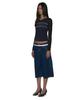 PARTIMENTO WOMEN V-Neck Multi-Combination Long Sleeve Tee_Navy