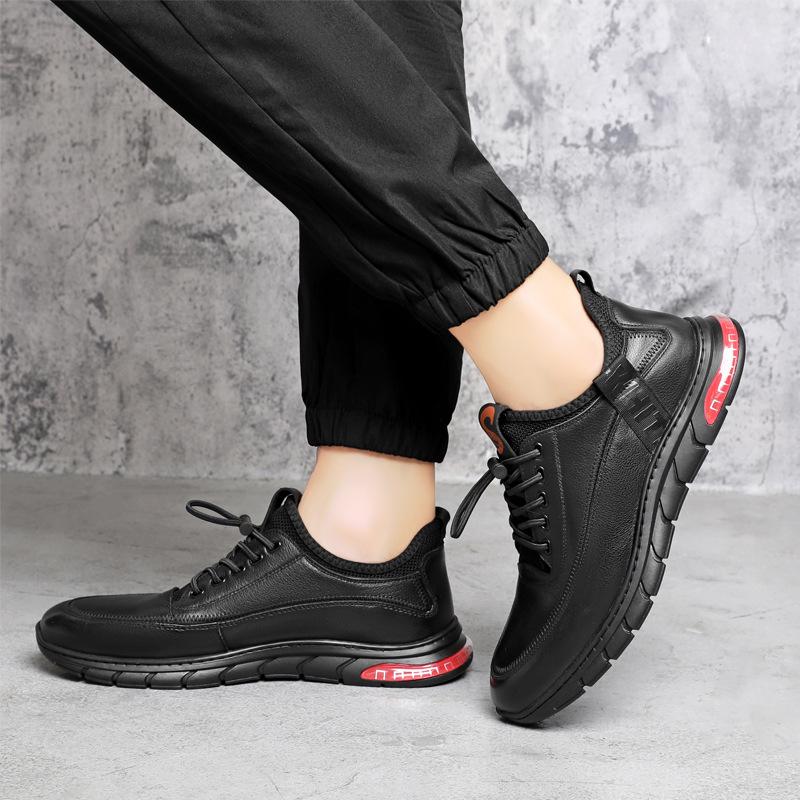 Leather men's shoes winter tide shoes new fashion velvet first layer cowhide men's sports and leisure leather shoes men