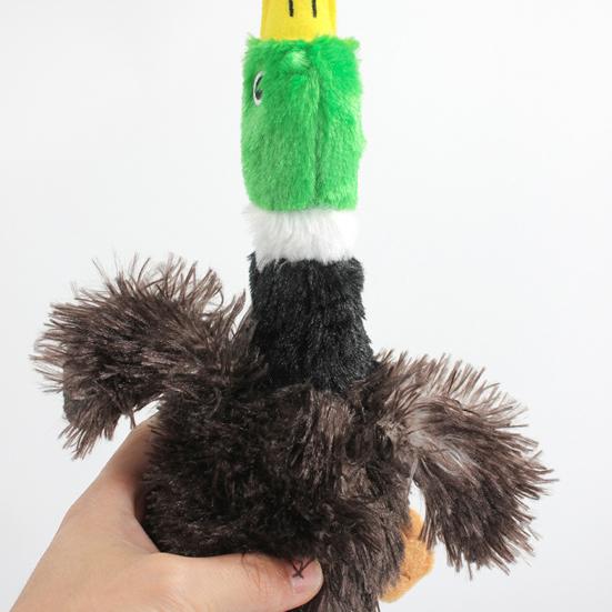 Plush Mallard Dog Toy Stuffed Duck Dog Chew Toy with Built-in Squeaker Indestructible Dog Toy for Aggressive Chewers Teething Fetch Tug