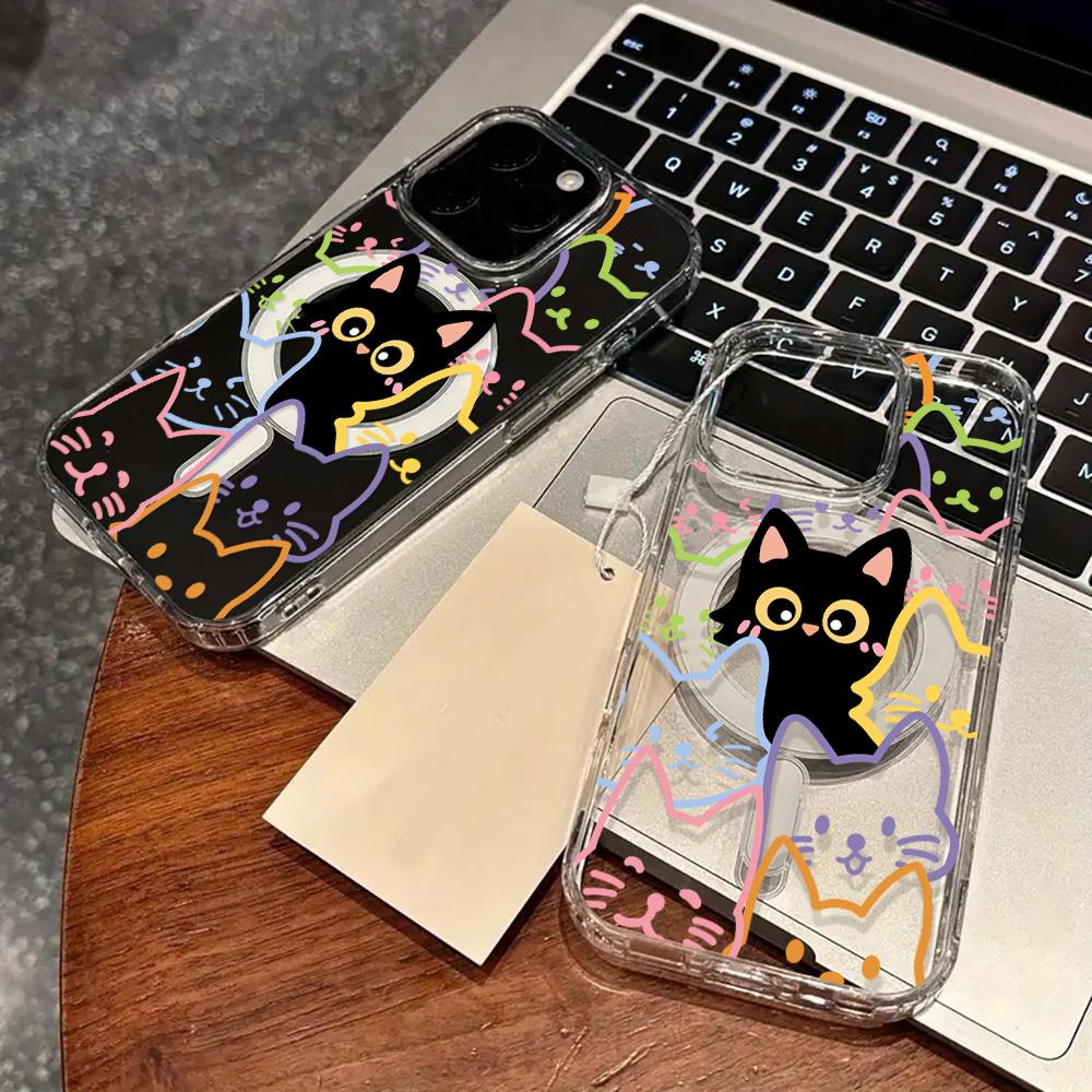 Magnetisk telefondeksel for iPhone 11 12 13 iPhone 13 14 15 Pro 15 16 Pro Max Samsung A15 A16 A25 A26 A55 A56 S25 S24 S22 S23 Ultra S25 Edge