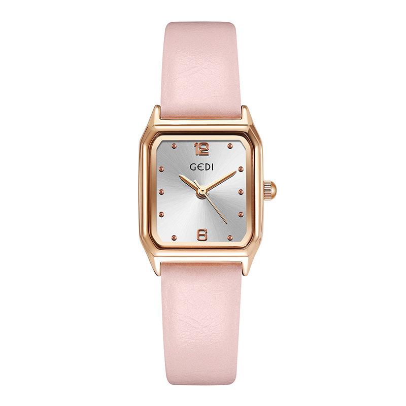 Dames Mode Vierkante Plaat Eenvoudige Exquise Kleine Suikerklontje Riem Quartz Waterdicht Horloge voor Middelbare Scholier