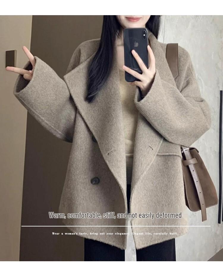 Women's Hepburn-Style Lapel Wool Coat - 2025 Autumn/Winter Collection
