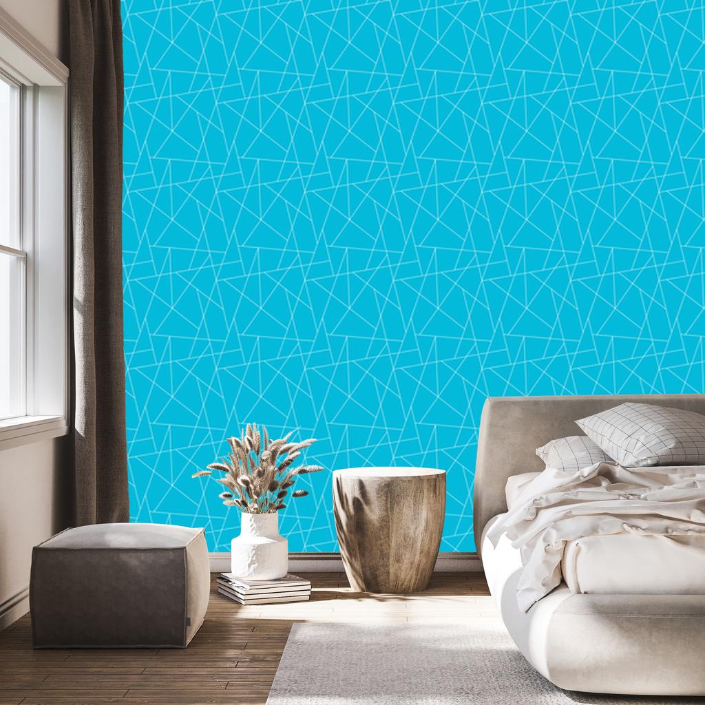 Wallpaper Geometric pattern turquoise, subtle detail 50x1000