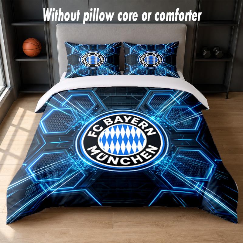 Set Biancheria da Letto Design Bayern Monaco 1 Copripiumino + 2 Federe Morbido Traspirante Biancheria da Letto per la Casa