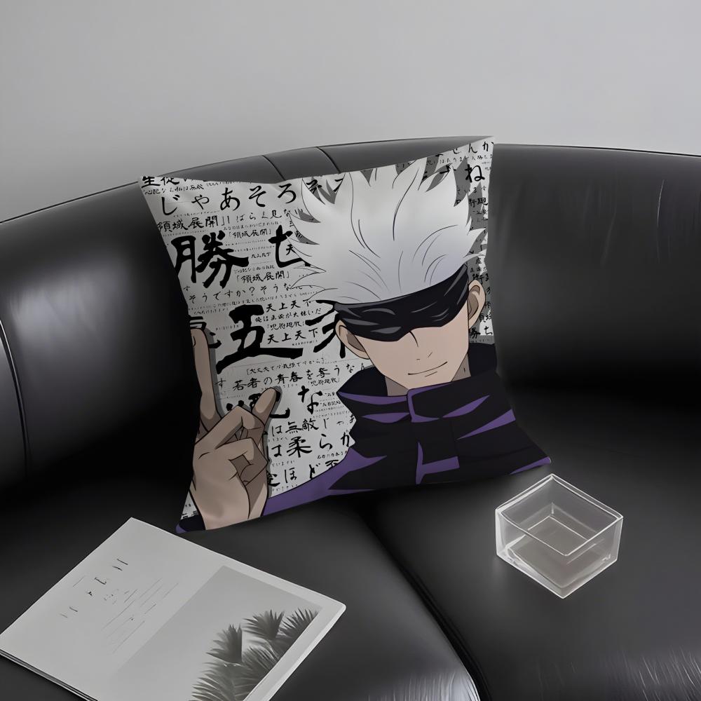 J-Jujutsu Kaisenn Go-Jo Satoru Cushion Cover Pillowcase Ultra Soft Skin Friendly Fabric Cloud Like Comfort & Concealed Zipper
