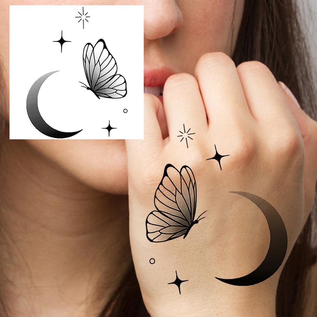1 Sheet Butterfly Temporary Tattoos For Women Hands Clavicle Neck, Fake Tattoo Stickers Waterproof Long Lasting Realistic Tatoos