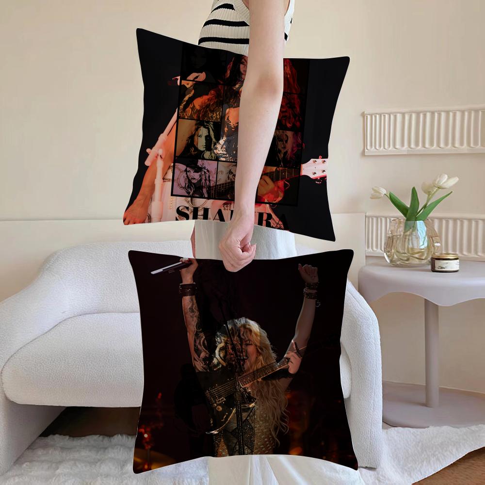 Shakira Cushion Cover Anti-dustmite Pillowcase Invisible Zipper Silky Short Plush Sofa Cushion Cover