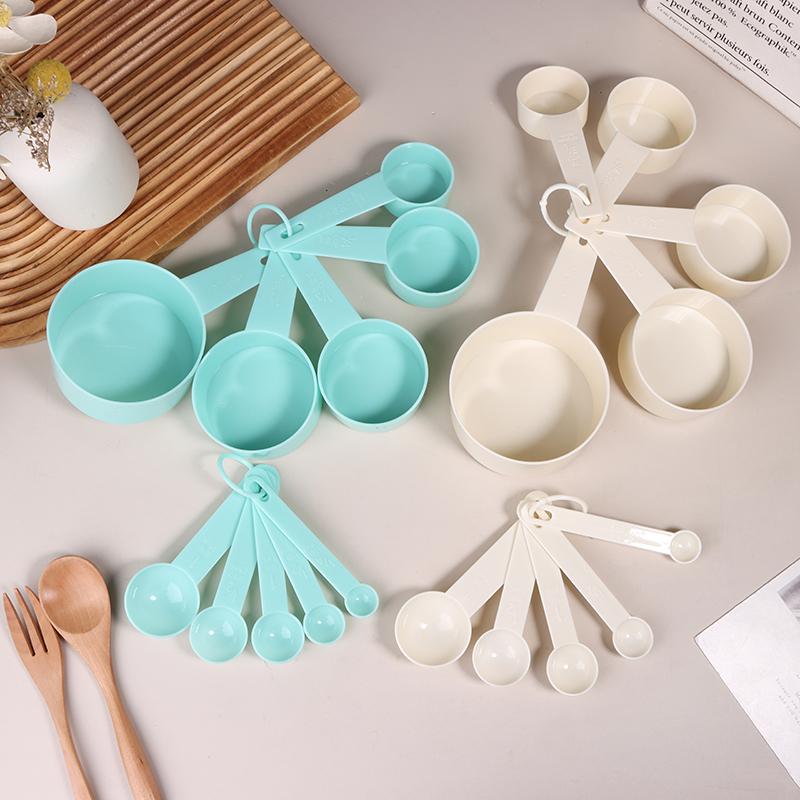 10Pcs/Set Plastic Measuring Tools Stackable Measuring Spoons Teaspoon Sugar Scoop Cake Baking Flour Measuring Cups