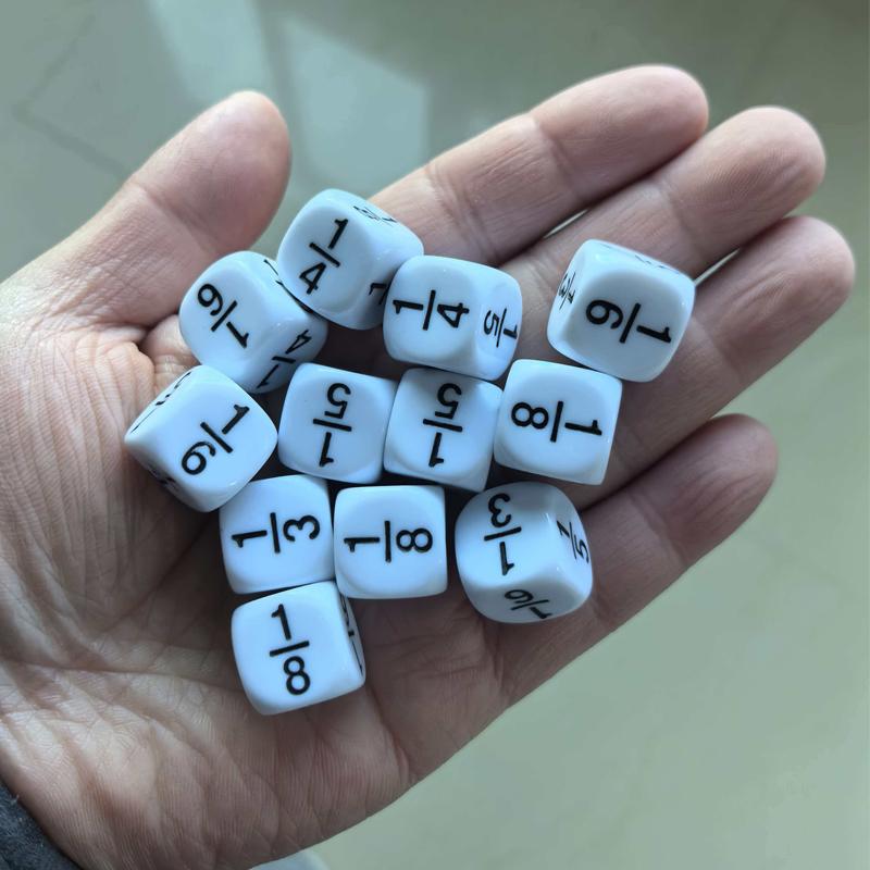 Fraction Dice 16Mm Math Practice Learning Toys For Kids Boys Girls Educational Classroom Gifts Students Board Games Accessories