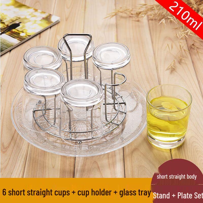 Набор жаропрочных стеклянных стаканов Zop с подставкой и подносом