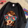 Casual Women'S T-Shirts Funny Comic American Women Printing Tops Oversize O-Neck Soft Short Sleeve Fashion Female Clothes