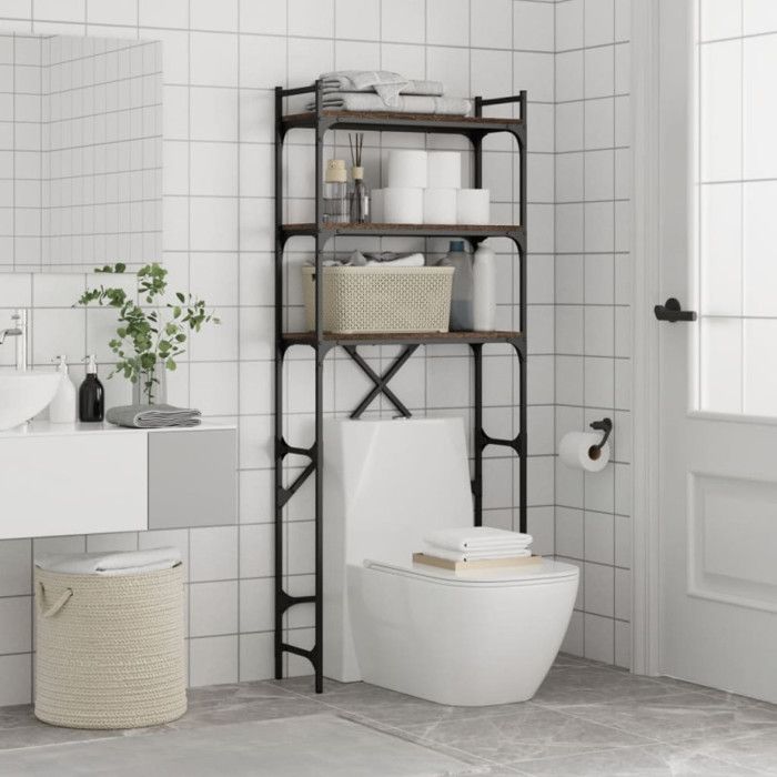 Etagère pour lave-linge - vidaXL - Oak - Bois d'ingénierie - 3 niveaux - 67x25x163 cm