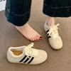 Sneakers Casual Basse Retro da Donna Traspiranti Scamosciate a Strisce Scarpe da Corsa Comode Antiscivolo Scarpe da Passeggio