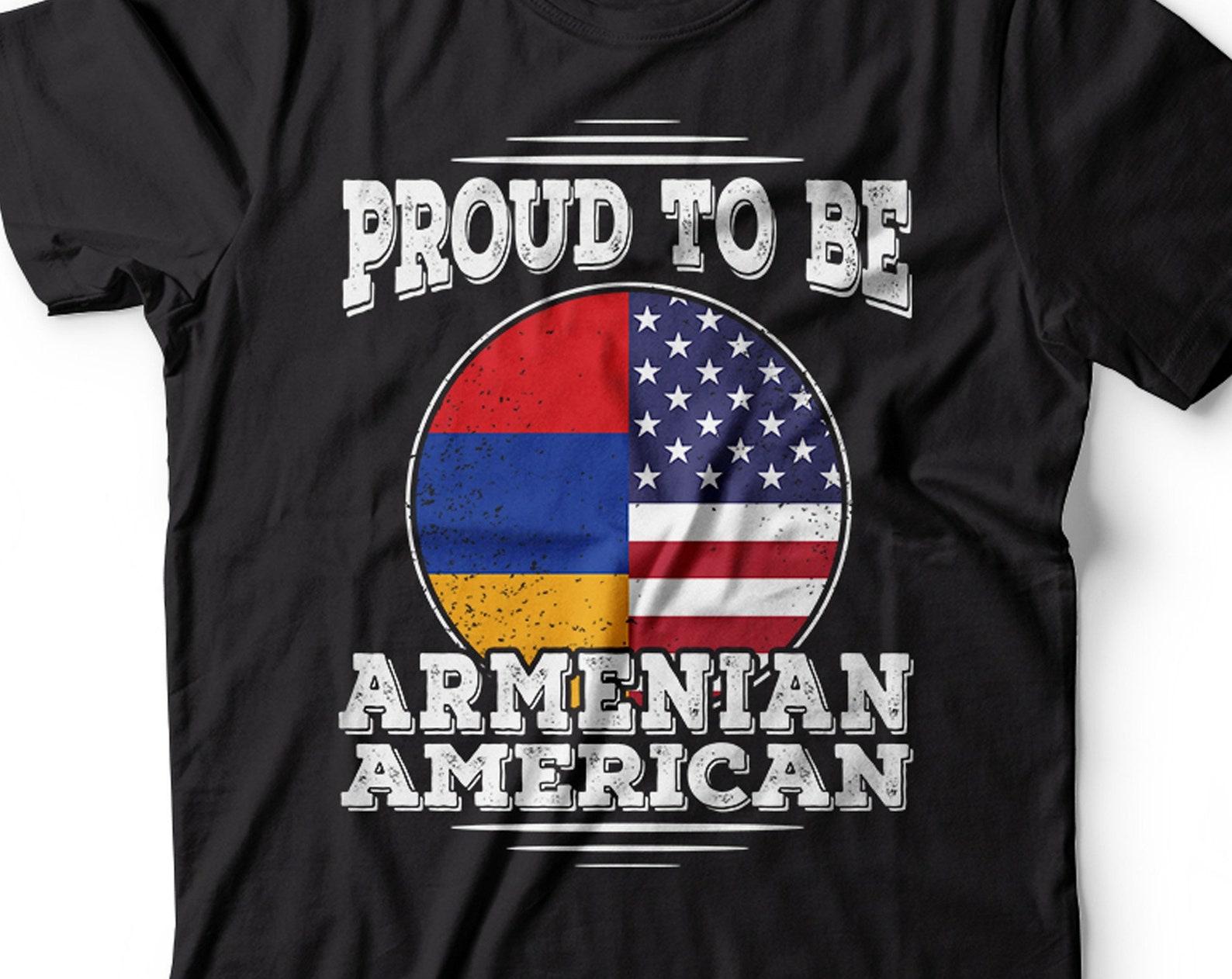 Armenian American Flag T-Shirt: Patriotic Armenia USA Unisex Tee 4XL