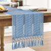Runner da Tavola di Lusso in Cotone e Lino con Nappe Annodate - Elegante Decorazione da Tavola per Festival