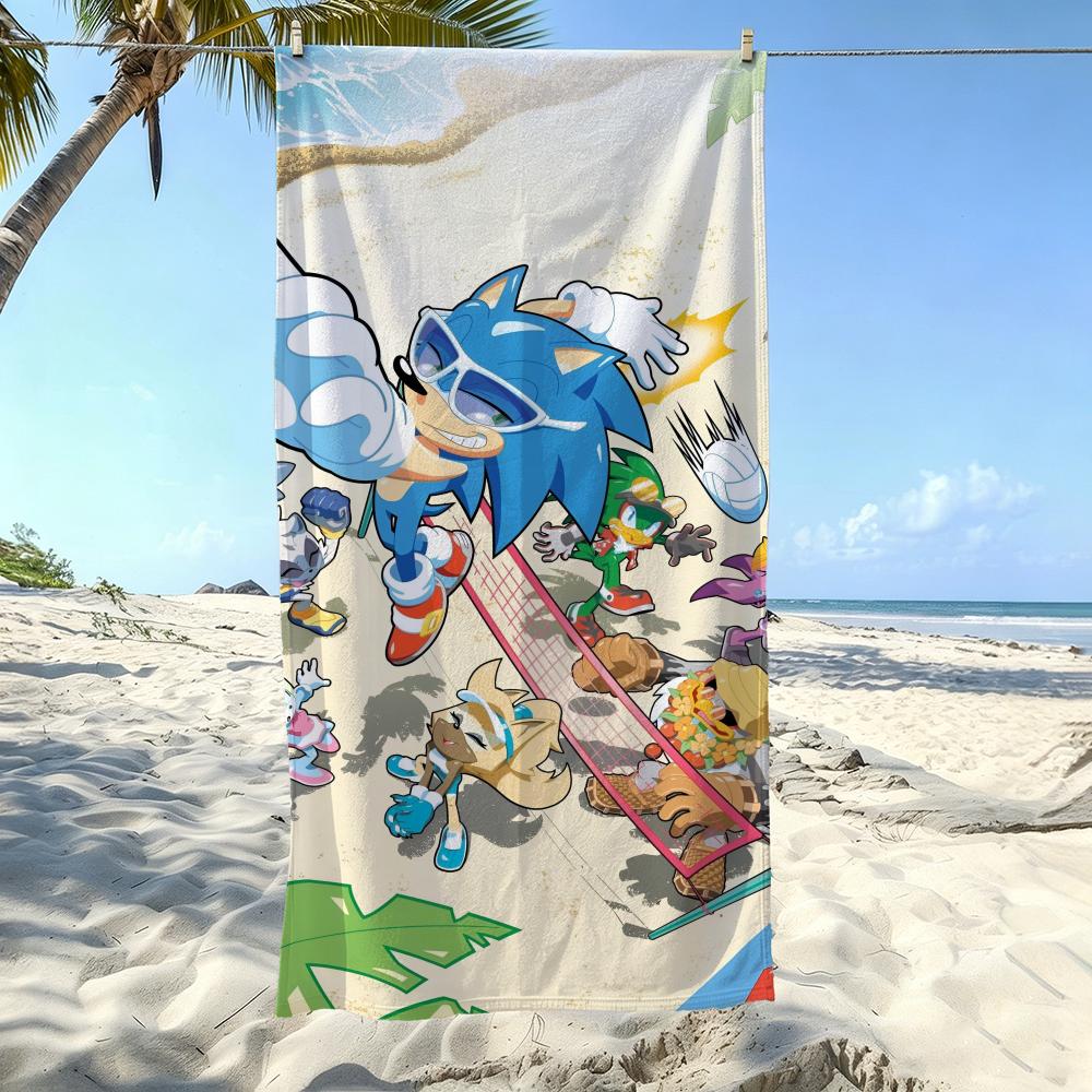 Speed S-Sonic The Hedgehogs Towel Kids Microfiber Quick Dry Sandproof Towel, Boys Girls Summer Pool Beach Swim Towel