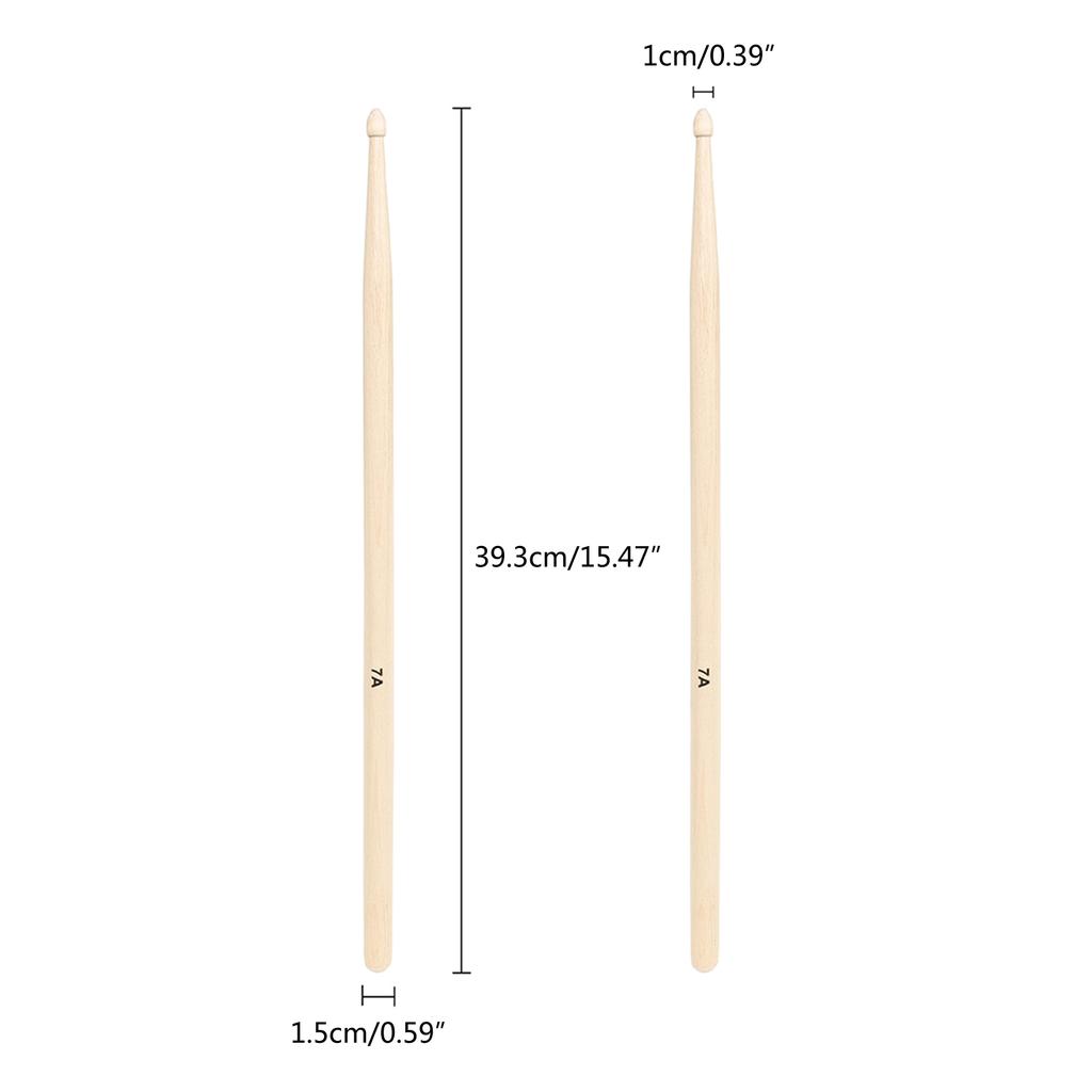 7A Drumsticks for Adults Kids Non-slip Classic Wooden Drum Sticks Light Durable Concert Percussion Accessories Gifts