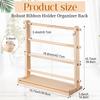 4 Tiers Wooden Ribbon Rack Ribbon Spool Holder Storage Display Shelf Craft Ribbon Stand For Craft Room ribbon organizer