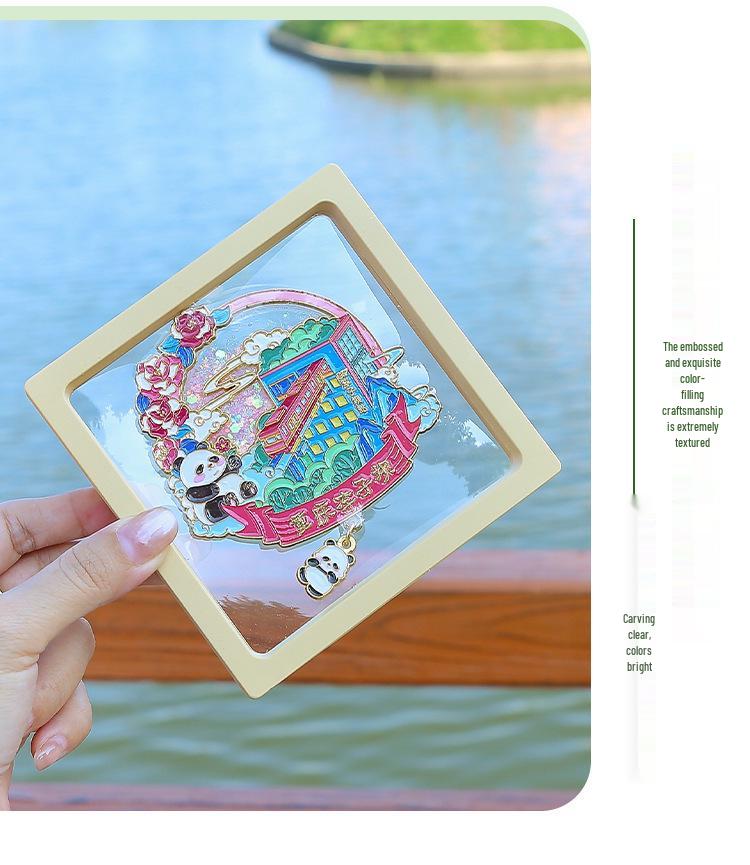 Chongqing Hongyadong Landmark Metal Fridge Magnet - Cultural Souvenir and Tourist Attraction Sticker