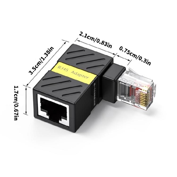 Ethernet Extenders RJ45 Ethernet Adapters Right Angle Design Compatible for Cat6 Cables RJ45 Male Female Adapter