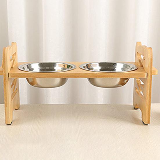 Elevated Cat Bowl Stand Comfortable Feeding Position Adjustable Height Anti-spill for Healthy Eating Habits