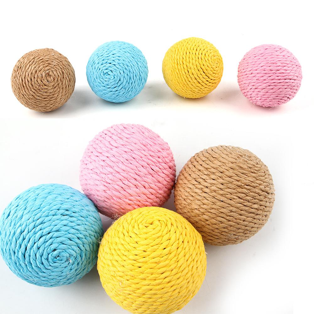 Cat Toys Interactive Scratch Chew Ball Handmade Weave Kitty Fun Cat Toy Ball Cat Scratcher Bite Ball Toy Pet Products