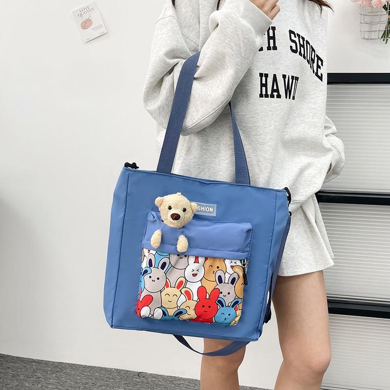 2. New Tote Bag, Cartoon Cute One-shoulder Cross-body Bag, Large-capacity Make-up Bag Trendy Bag for the School Season
