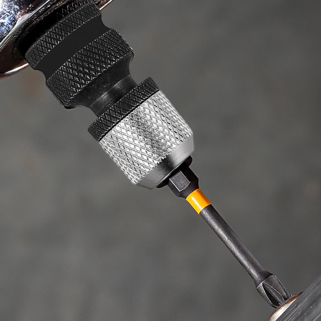 Ergonomic Fast Change Socket Adapter With Automatic Locking Ball Mechanism For Hexagonal Shank Accessories Steel Build